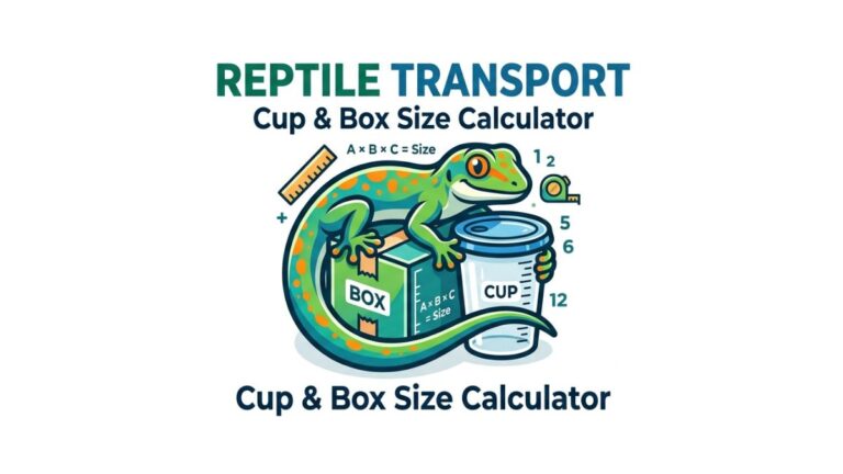 Reptile Transport Cup Box Size Calculator